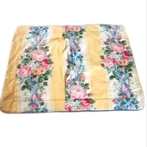 Vintage Croscill Princess Yellow Floral Quilted Pillow Sharms Set (2 pcs)